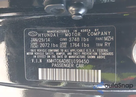 2014 Hyundai Veloster Base W/Gray z USA, uszkodzony, nr VIN KMHTC6AD8EU199450